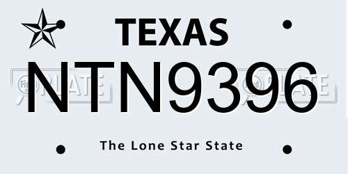 NTN9396 Texas License Plate