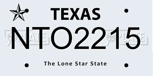 NTO2215 Texas License Plate