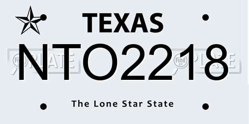 NTO2218 Texas License Plate
