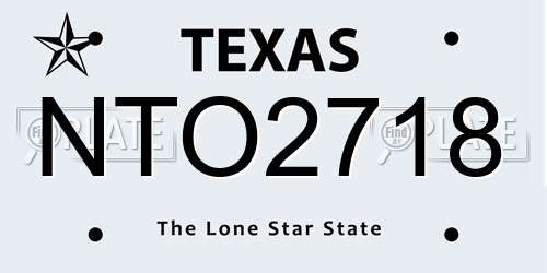 NTO2718 Texas License Plate