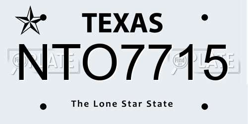 NTO7715 Texas License Plate