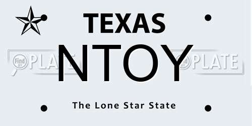 NTOY Texas License Plate