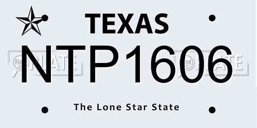 NTP1606 Texas License Plate