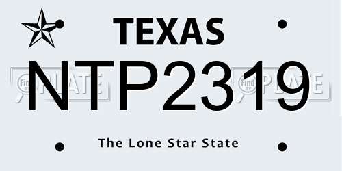 NTP2319 Texas License Plate