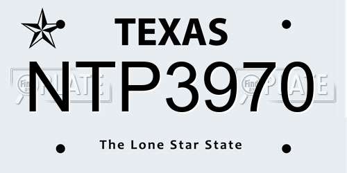 NTP3970 Texas License Plate