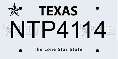 NTP4114 Texas License Plate