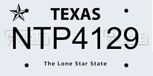 NTP4129 Texas License Plate