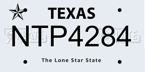 NTP4284 Texas License Plate