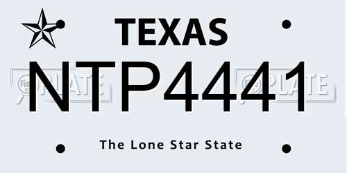 NTP4441 Texas License Plate