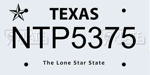 NTP5375 Texas License Plate