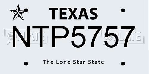 NTP5757 Texas License Plate
