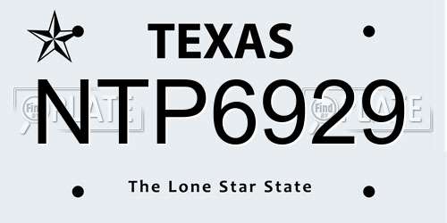 NTP6929 Texas License Plate