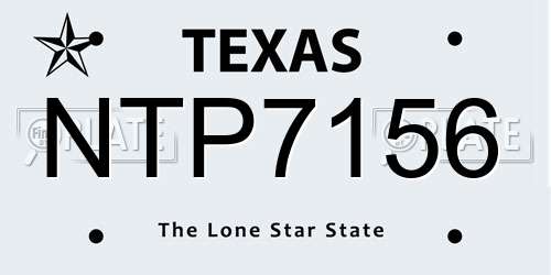 NTP7156 Texas License Plate