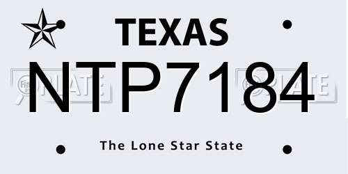 NTP7184 Texas License Plate