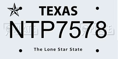 NTP7578 Texas License Plate
