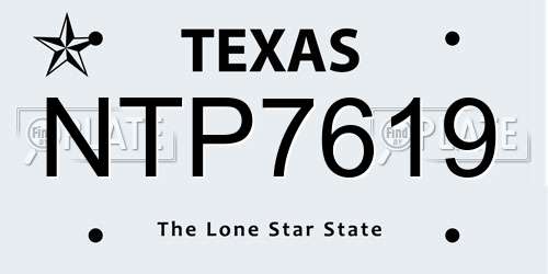 NTP7619 Texas License Plate