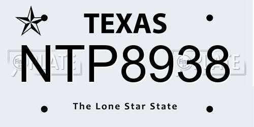 NTP8938 Texas License Plate