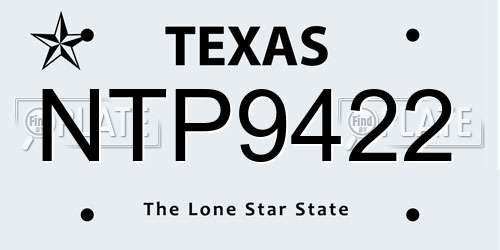 NTP9422 Texas License Plate