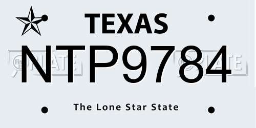 NTP9784 Texas License Plate