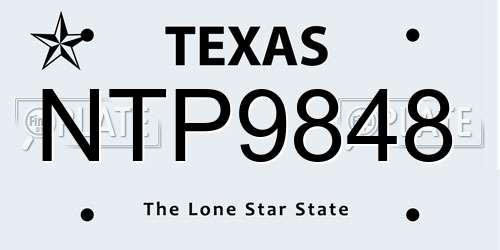 NTP9848 Texas License Plate