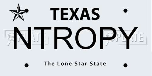 NTROPY Texas License Plate