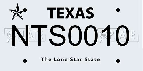 NTS0010 Texas License Plate
