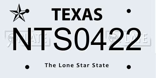 NTS0422 Texas License Plate