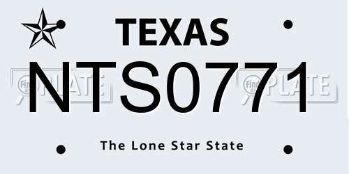 NTS0771 Texas License Plate