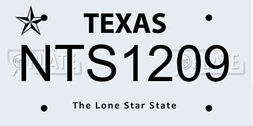 NTS1209 Texas License Plate