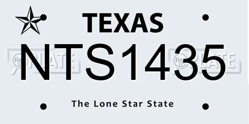 NTS1435 Texas License Plate