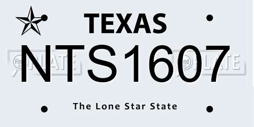 NTS1607 Texas License Plate