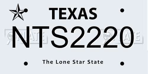 NTS2220 Texas License Plate
