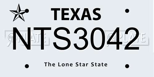 NTS3042 Texas License Plate