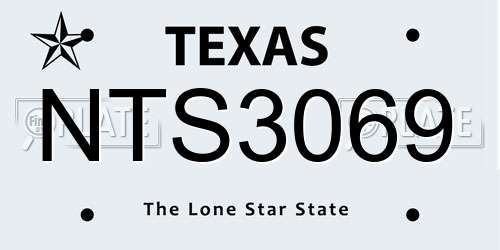 NTS3069 Texas License Plate