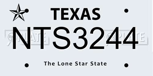 NTS3244 Texas License Plate