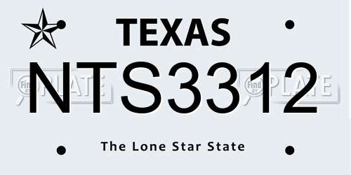 NTS3312 Texas License Plate