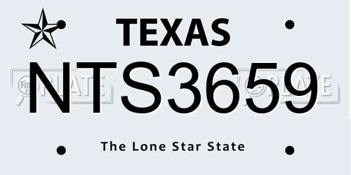 NTS3659 Texas License Plate