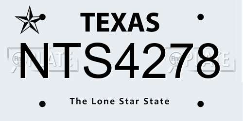 NTS4278 Texas License Plate