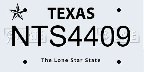 NTS4409 Texas License Plate