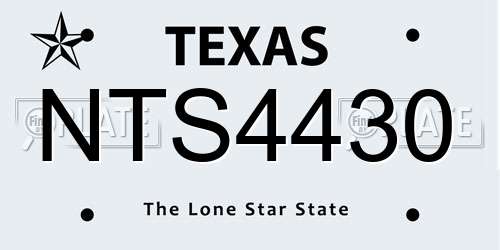 NTS4430 Texas License Plate