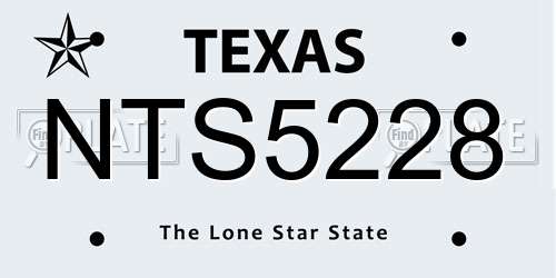 NTS5228 Texas License Plate