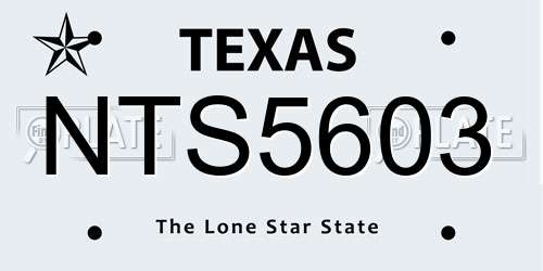 NTS5603 Texas License Plate