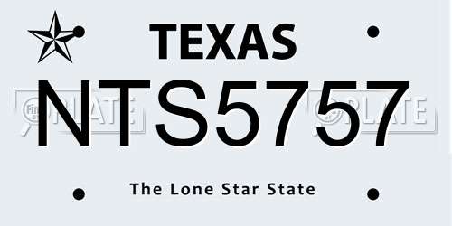 NTS5757 Texas License Plate