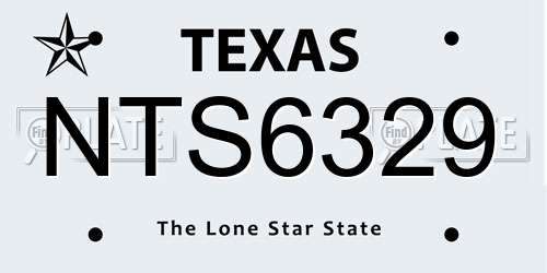 NTS6329 Texas License Plate