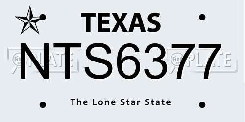 NTS6377 Texas License Plate