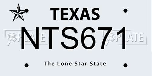 NTS671 Texas License Plate