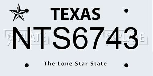 NTS6743 Texas License Plate