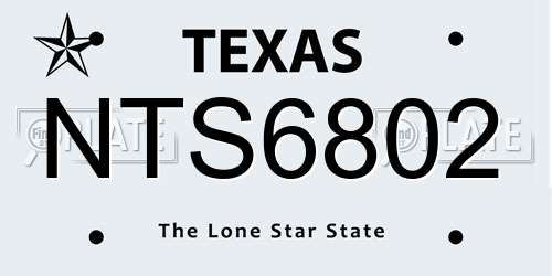 NTS6802 Texas License Plate