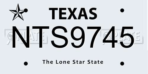 NTS9745 Texas License Plate