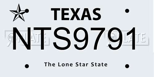NTS9791 Texas License Plate